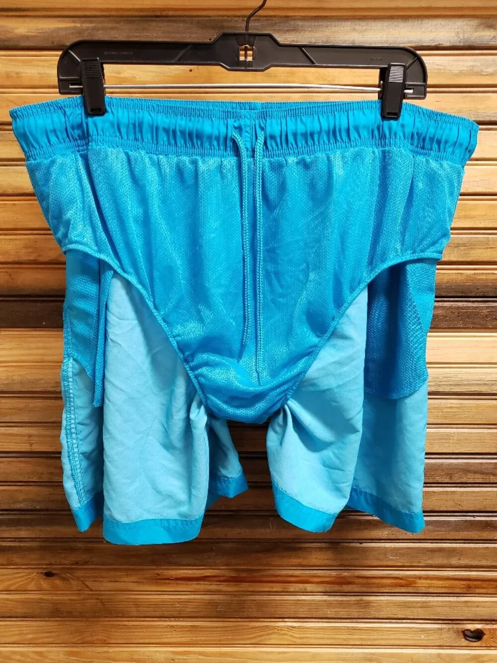Faded Glory Men's XL (40-42) Aqua Blue Swim Trunks Lined Board Shorts Pockets